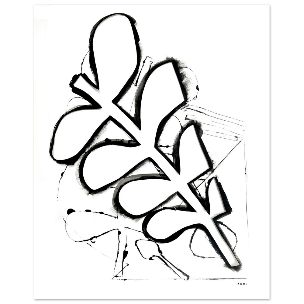 
                      
                        Abstract Botanical Art Print in Black and White: Matte Paper Poster - Creations Awol
                      
                    