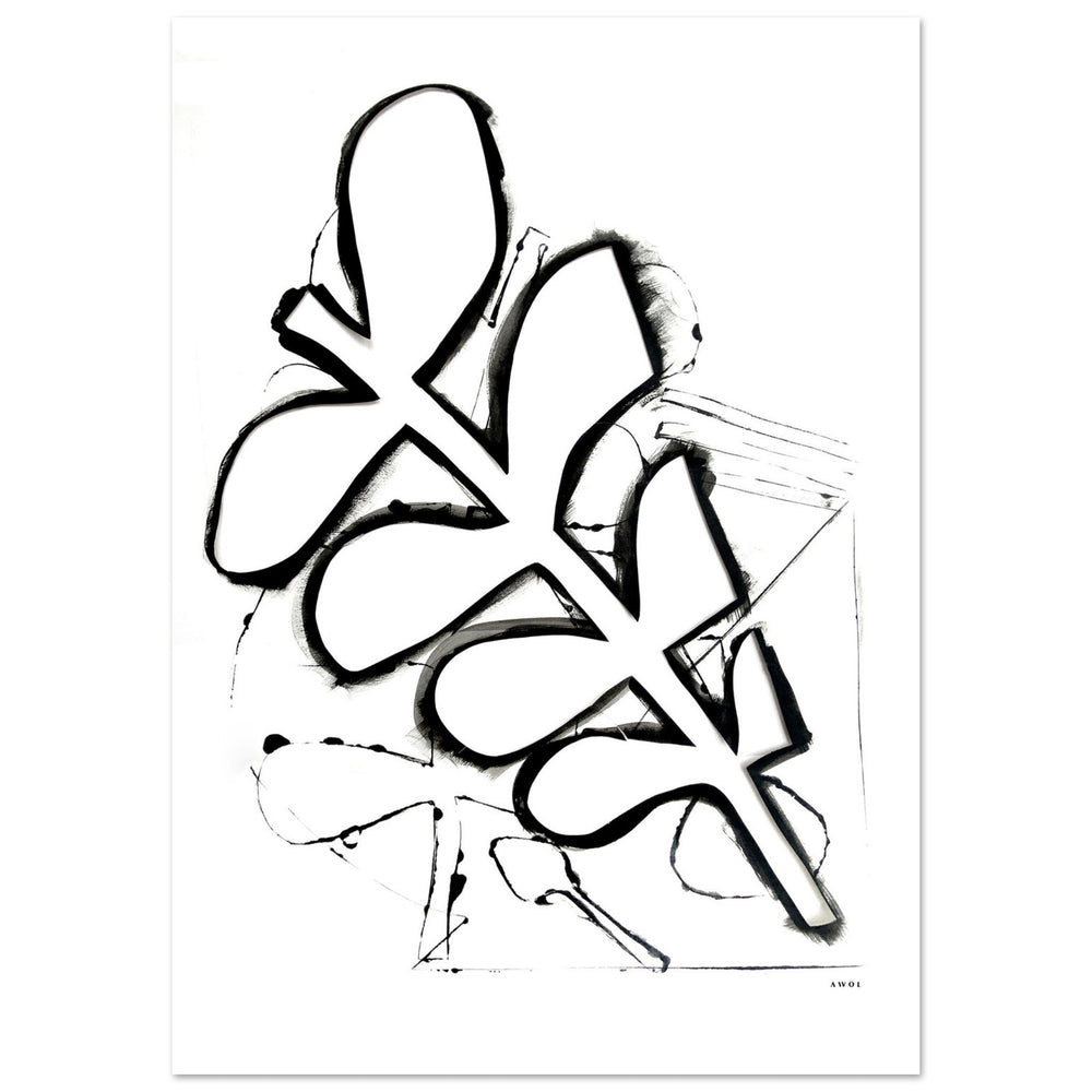 
                      
                        Abstract Botanical Art Print in Black and White: Matte Paper Poster - Creations Awol
                      
                    