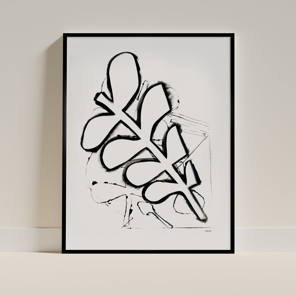 
                      
                        Abstract Botanical Art Print in Black and White: Matte Paper Poster - Creations Awol
                      
                    