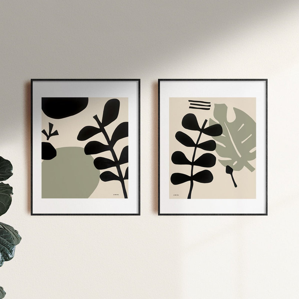 
                      
                        Abstract Plant Art, Mediterranean Garden: Premium Paper Wooden Framed Art Print - Creations Awol
                      
                    