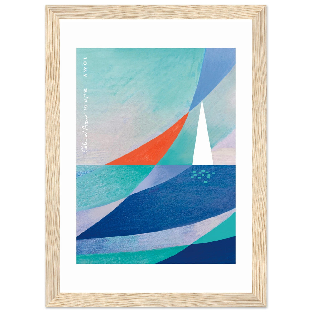 
                      
                        Abstract Sailboat Sailing On The Mediterranean Sea: Wooden Framed Art Print - Creations Awol
                      
                    