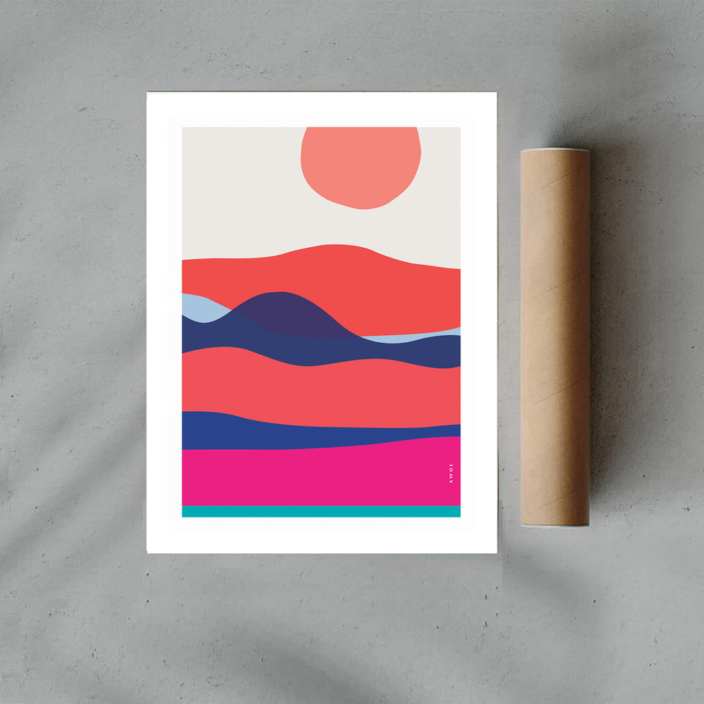 Minimalist Ocean Wall Art: Sunrises and Sunsets Poster Print