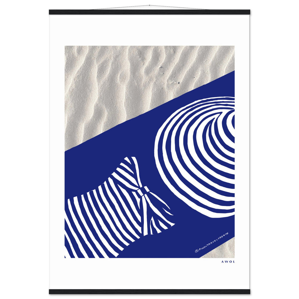 
                      
                        Woman In Oversized Hat And Stripes Sleeping On The Beach: Island Mood: Classic Matte Paper Poster with Hanger
                      
                    