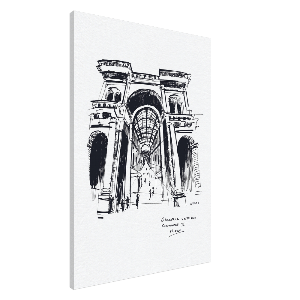 
                      
                        Milan City Elegance, Luxury Shopping Landmark Art: Canvas Print
                      
                    