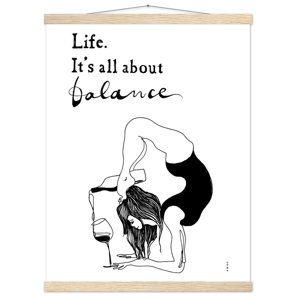 
                      
                        Funny Yoga Art Print With Spiritual Quote, Yoga Pose And Wine, Poster Print with Hanger
                      
                    