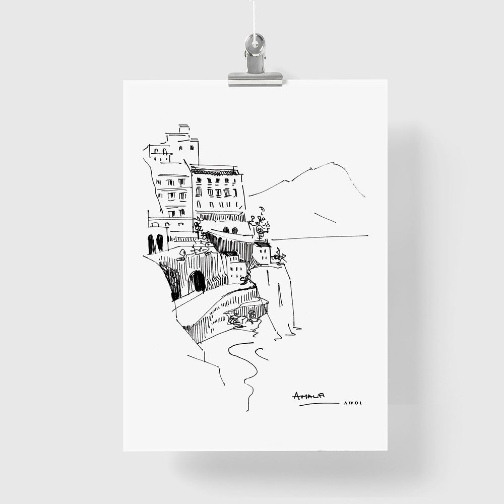 Amalfi Coast, Italy Art Print With Small Towns: Poster Print - Creations Awol