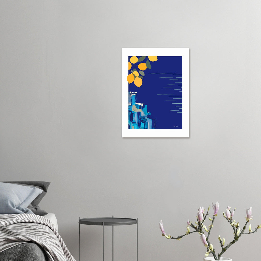 
                      
                        Amalfi Coast With Lemons By The Sea, Italy Landscape Art: Aluminum Print - Creations Awol
                      
                    