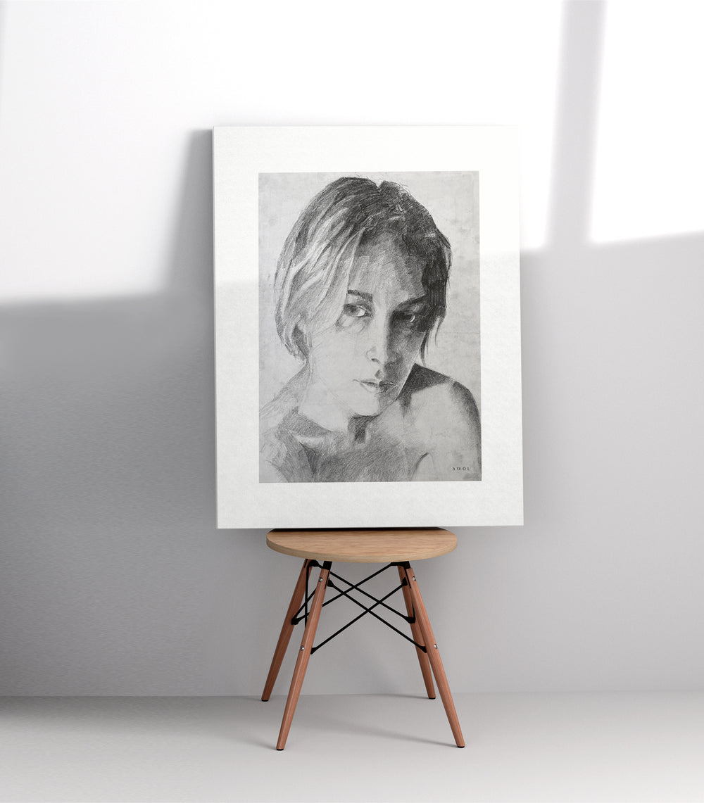 Portrait of A Woman In the Shadows: Canvas Art Print