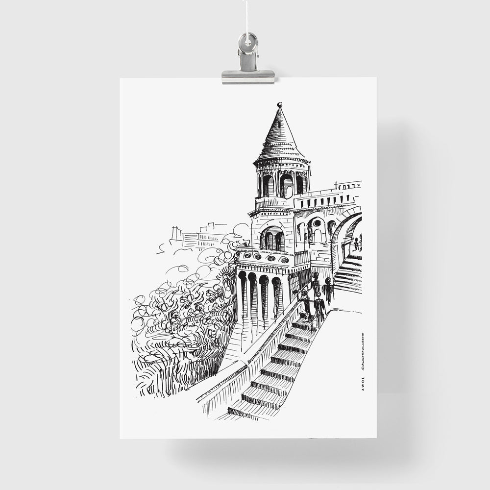 Castle On A Hill Overlooking Budapest: Hungary City Landscape, Premium Matte Paper Poster