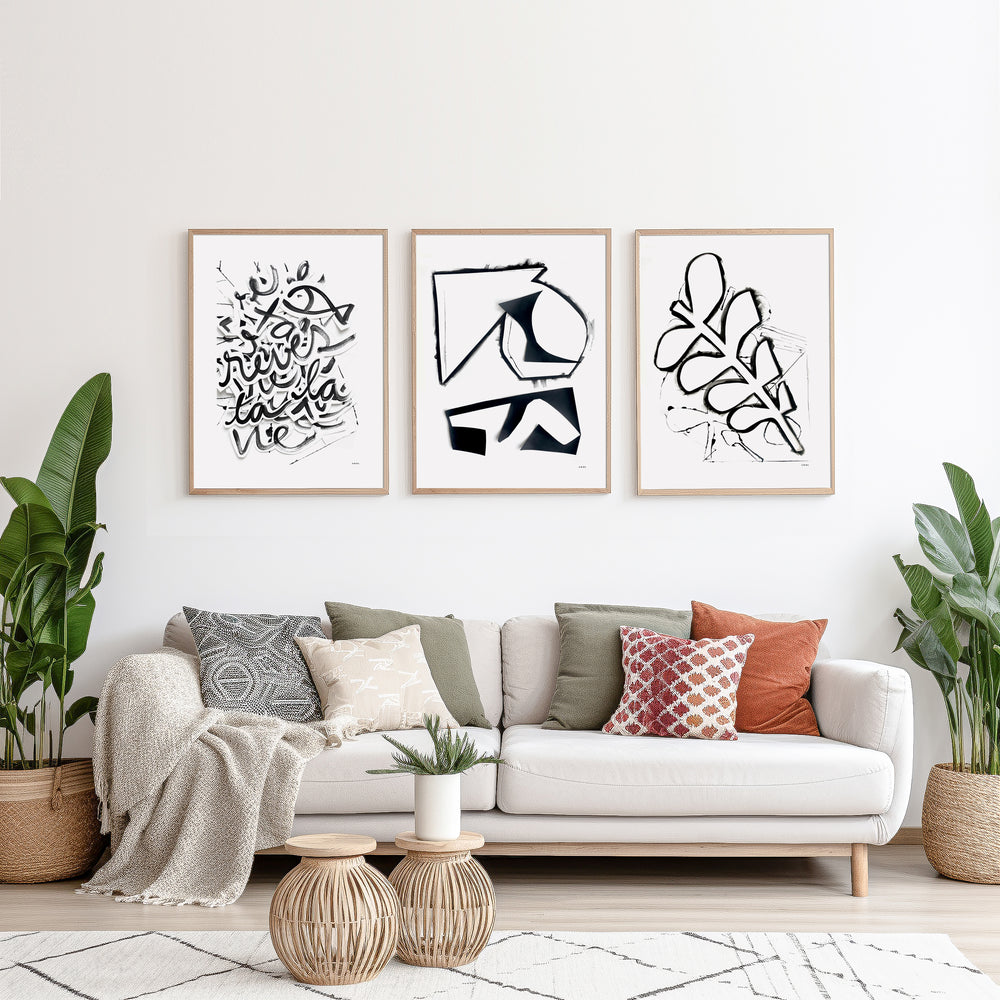 
                      
                        Abstract Hiking Trails: Black And White Collage Art: Framed Art Print
                      
                    