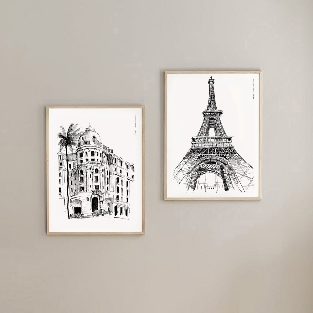 
                      
                        Paris Wall Art, Eiffel Tower In Black And White Art Print: France Travel Poster
                      
                    