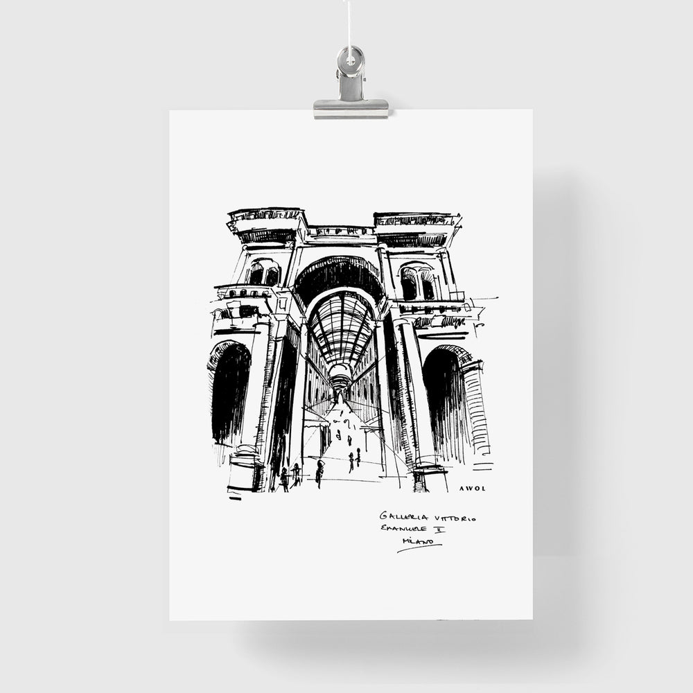 Milan City Art Print With Luxury Shopping Elegance: Poster Print