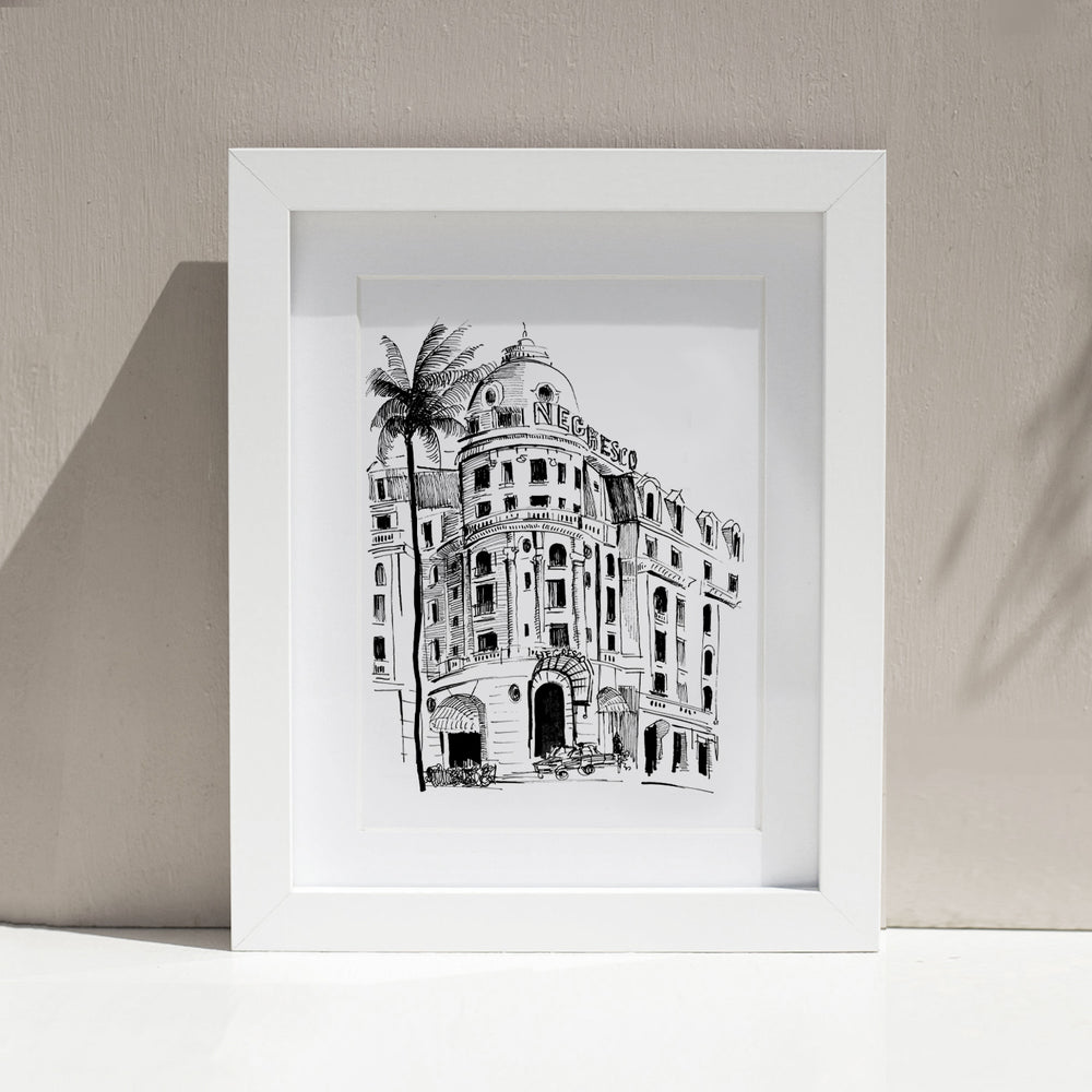 
                      
                        French Riviera Glamour With Palm Trees Art Print: Negresco Hotel Poster Print
                      
                    