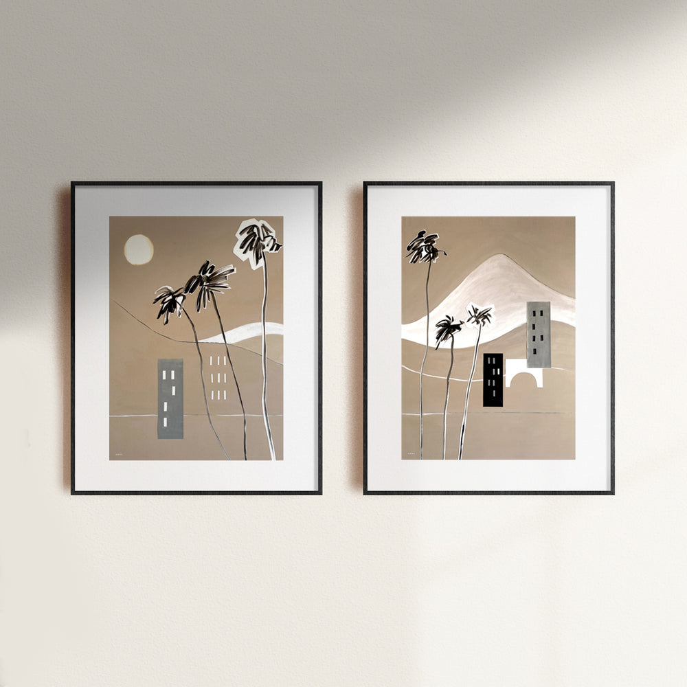 
                      
                        Modern Beach Art With Palm Trees, Minimalist Poster Print With Hanger
                      
                    