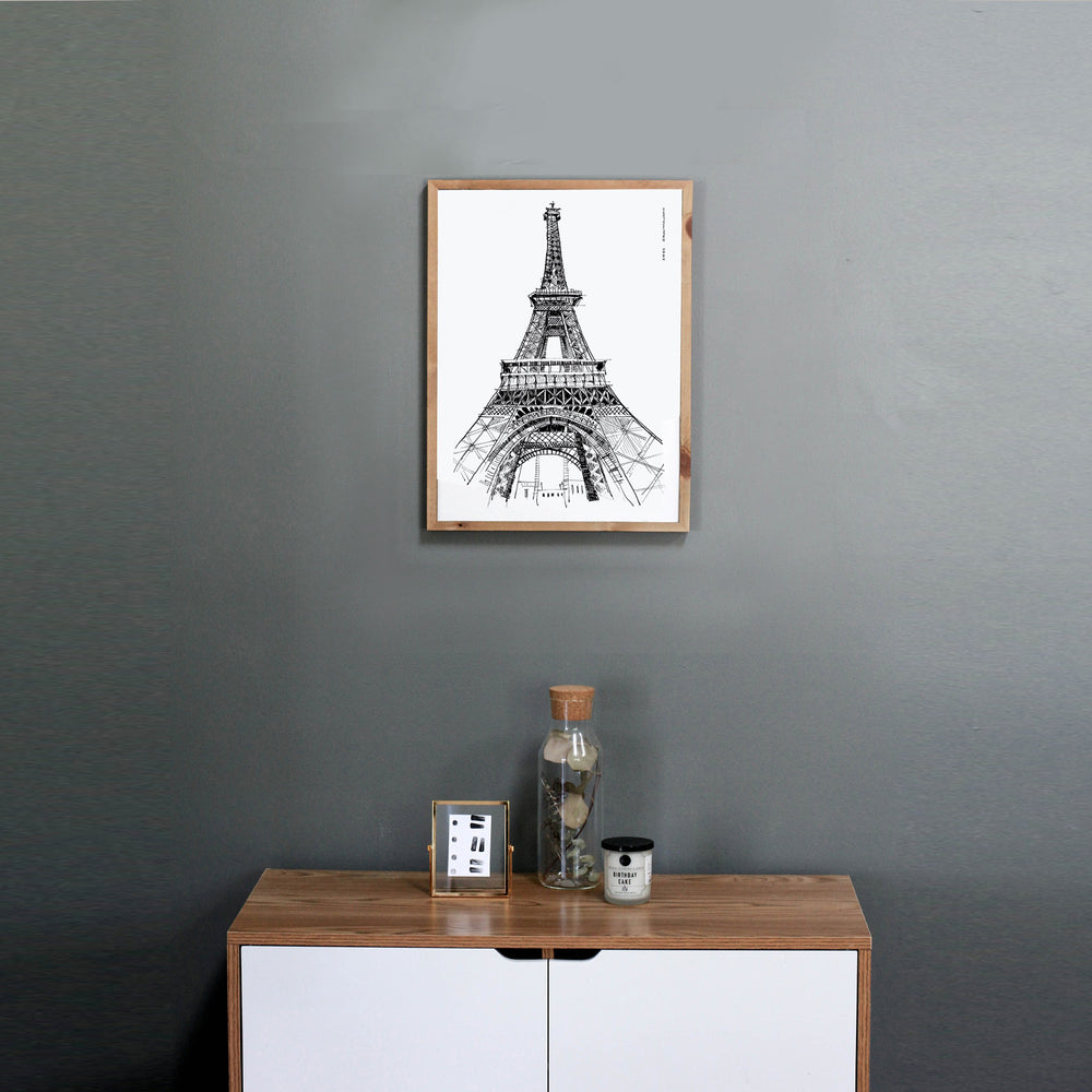 
                      
                        Paris Wall Art, Eiffel Tower In Black And White Art Print: France Travel Poster
                      
                    