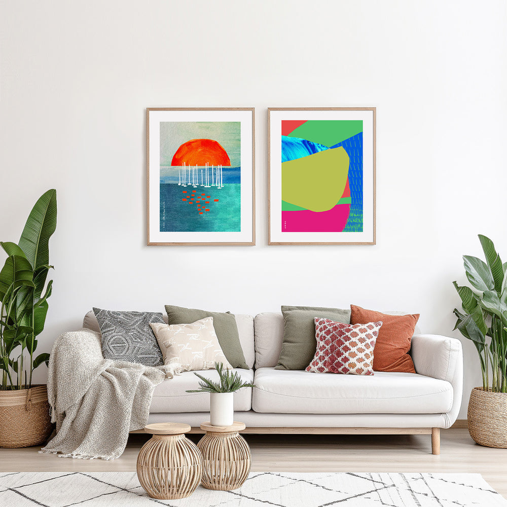 
                      
                        Colourful Bali, Thailand And Vietnam Abstract Landscapes: Wooden Framed Poster
                      
                    