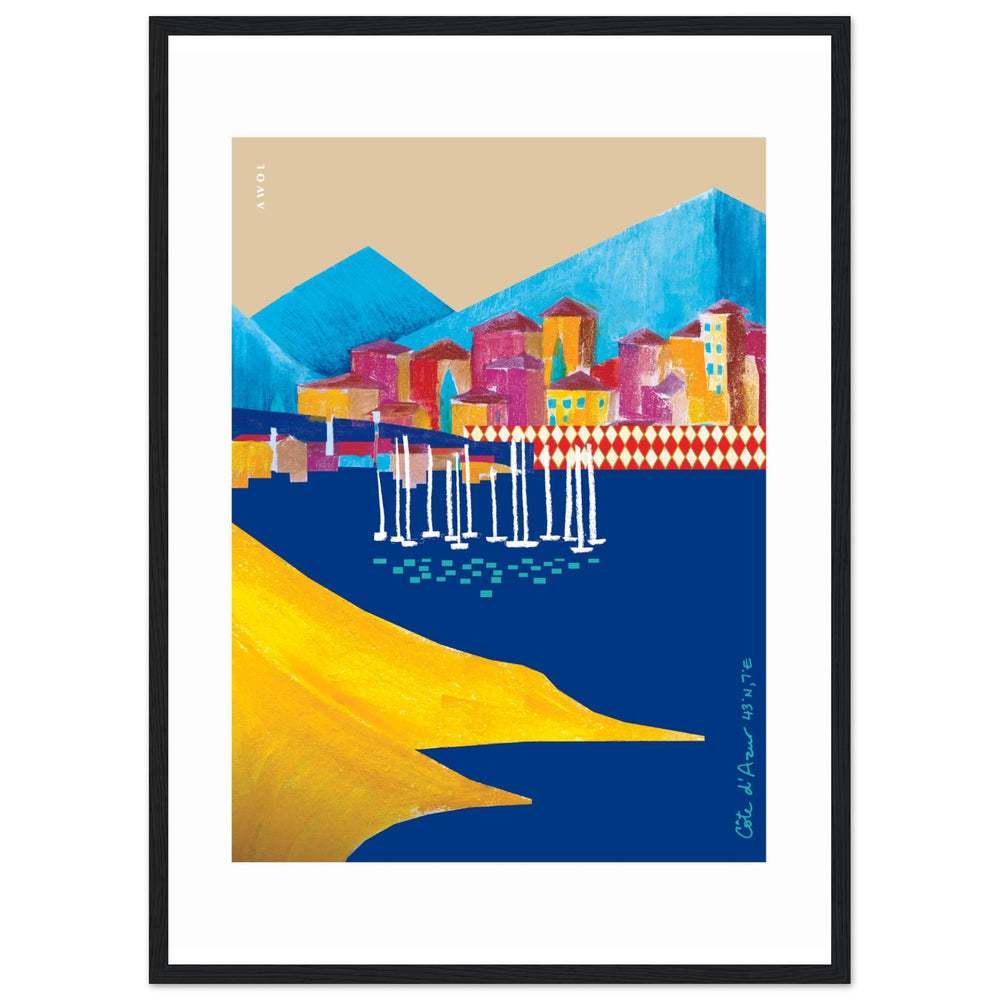 
                      
                        Colourful Beach Towns In The South of France Poster: Framed Art Print
                      
                    