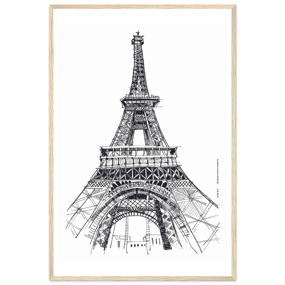 
                      
                        Black And White City Poster, Paris Wall Art With Eiffel Tower: Framed Art Print
                      
                    