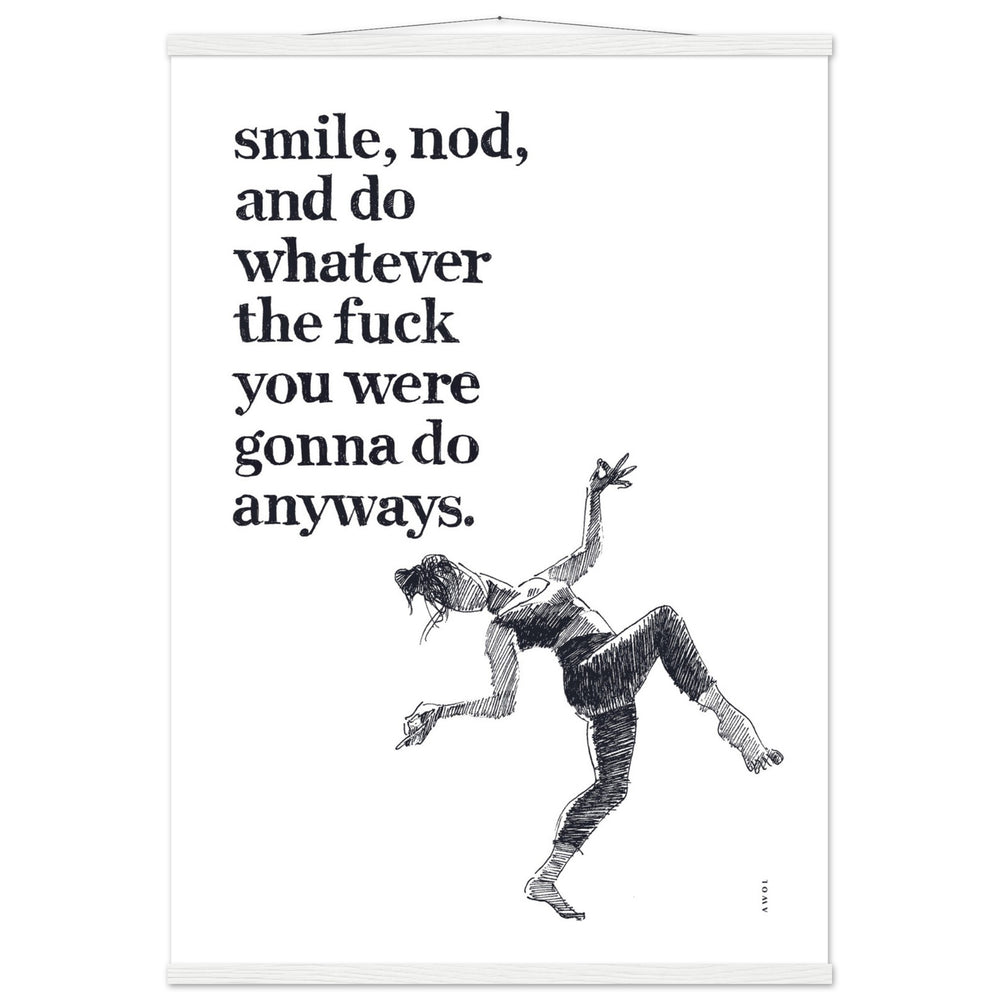 
                      
                        Smile And Nod, Modern Zen Art Print: Poster with Hanger
                      
                    