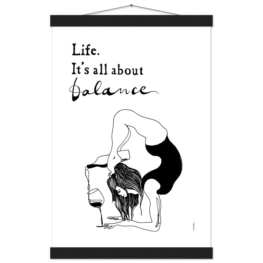 
                      
                        Funny Yoga Art Print With Spiritual Quote, Yoga Pose And Wine, Poster Print with Hanger
                      
                    