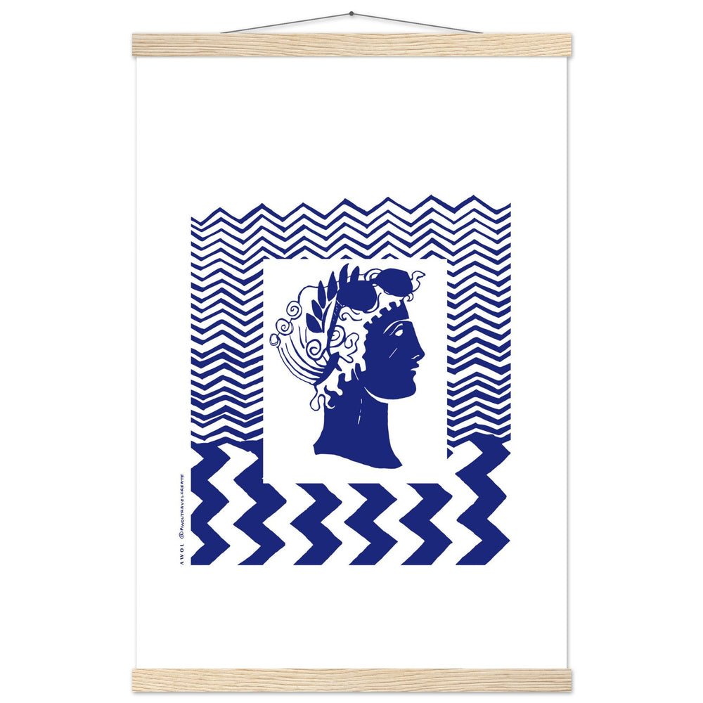 
                      
                        Beach Travel Art Print: Blue Abstract Portrait Poster with Hanger - Creations Awol
                      
                    