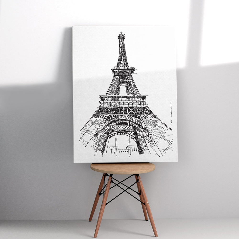 
                      
                        Black And White City Art Print, Paris Wall Art With Eiffel Tower: Canvas Art Print - Creations Awol
                      
                    