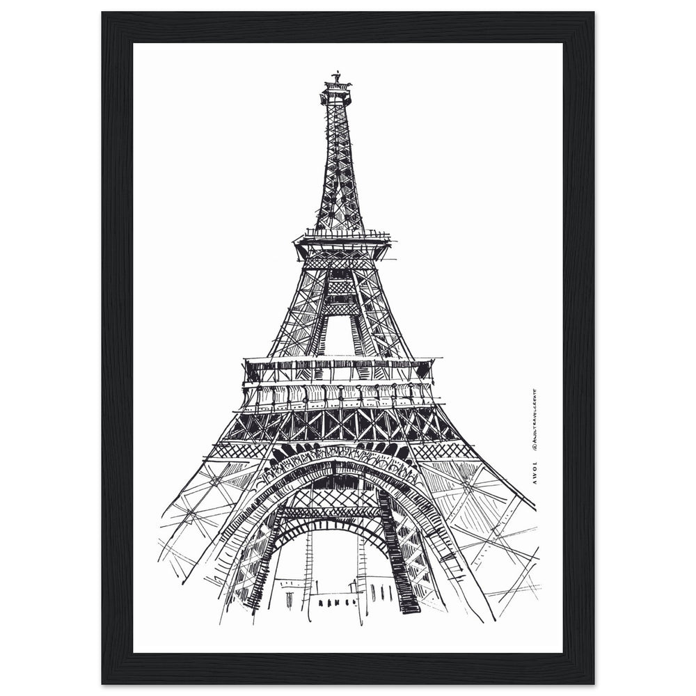 
                      
                        Black And White City Poster, Paris Wall Art With Eiffel Tower: Framed Art Print - Creations Awol
                      
                    