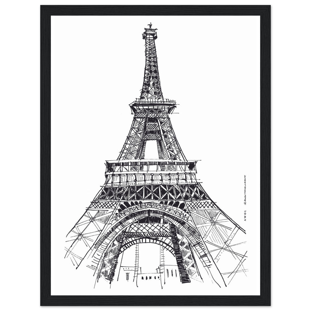 
                      
                        Black And White City Poster, Paris Wall Art With Eiffel Tower: Framed Art Print - Creations Awol
                      
                    