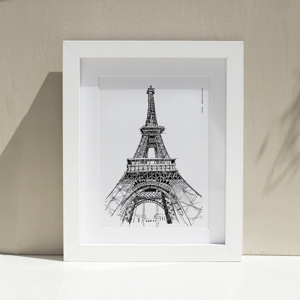 
                      
                        Black And White City Poster, Paris Wall Art With Eiffel Tower: Framed Art Print - Creations Awol
                      
                    