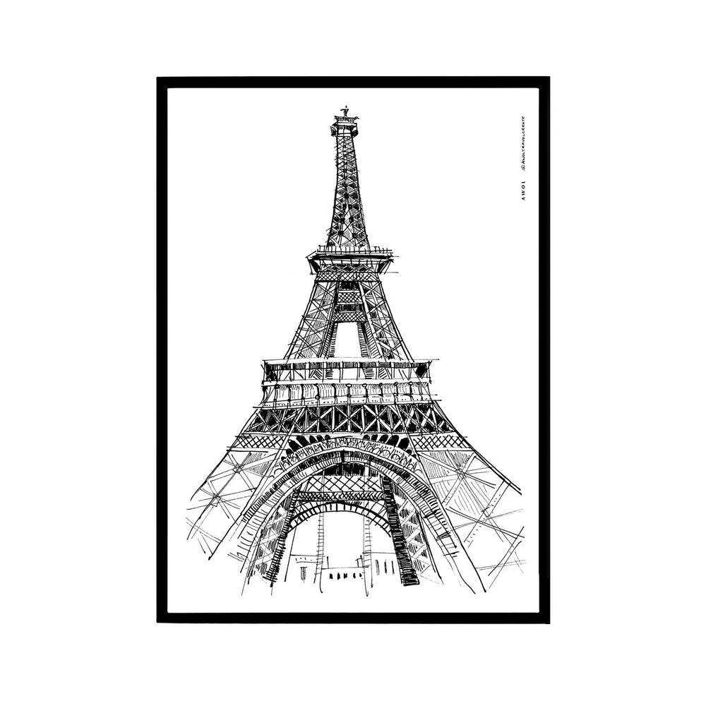 
                      
                        Black And White City Poster, Paris Wall Art With Eiffel Tower: Framed Art Print - Creations Awol
                      
                    