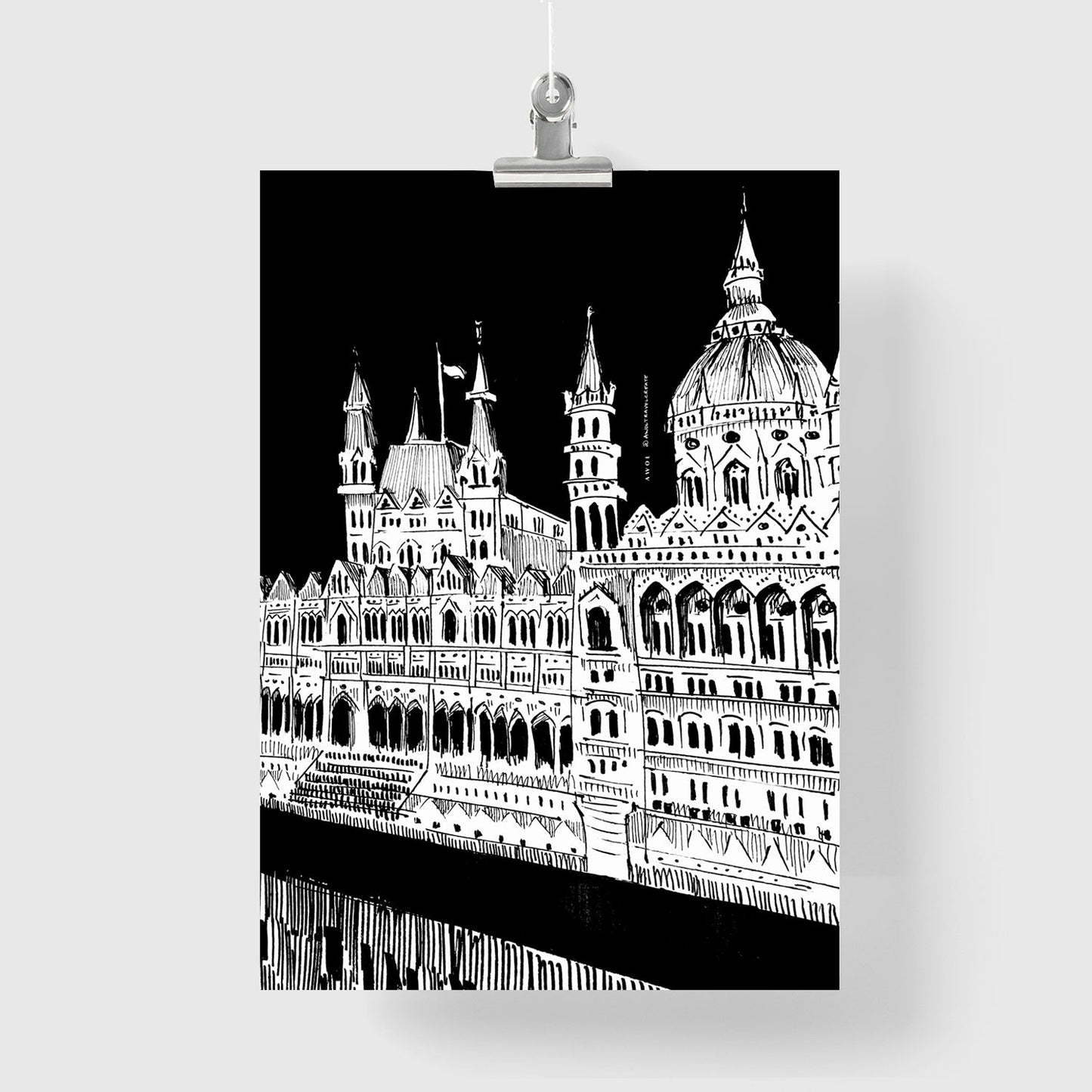 Budapest City Art Print, Castle On The Danube River: Travel Poster Print - Creations Awol