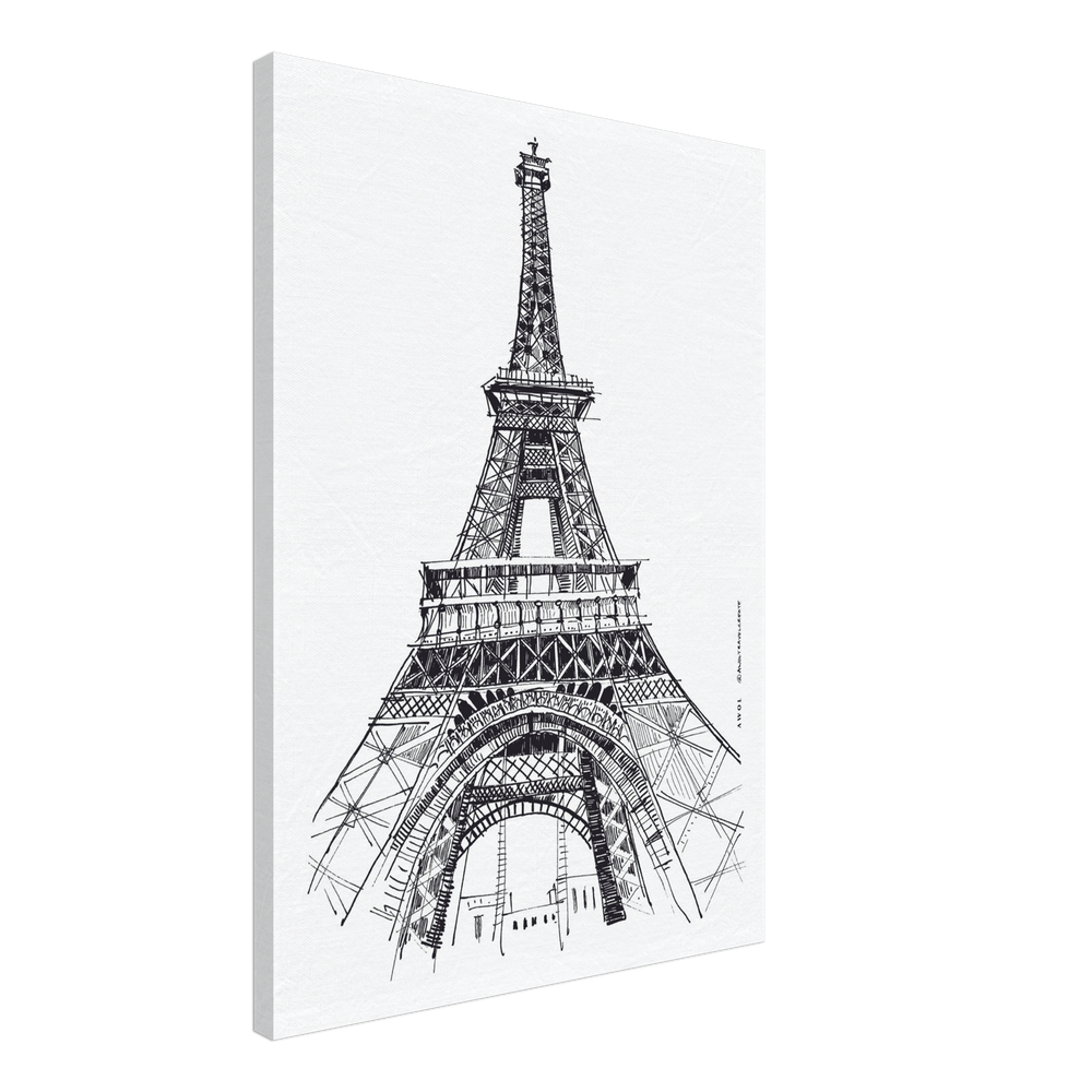 
                      
                        Black And White City Art Print, Paris Wall Art With Eiffel Tower: Canvas Art Print
                      
                    