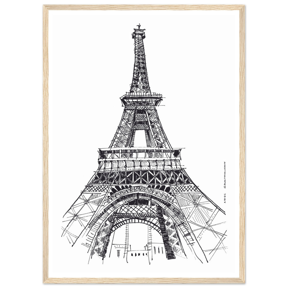 
                      
                        Black And White City Poster, Paris Wall Art With Eiffel Tower: Framed Art Print
                      
                    