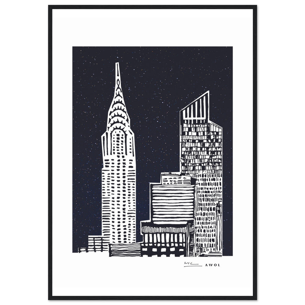 
                      
                        New York City At Night, Manhattan Abstraction: Framed Art Print
                      
                    