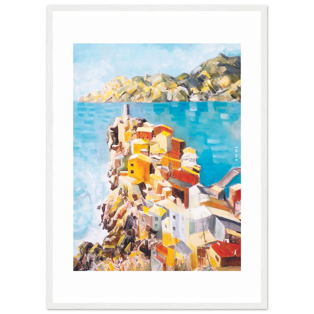 
                      
                        Colourful Town On A Cliff By The Sea In Italy: Italian Riviera Framed Art Print
                      
                    