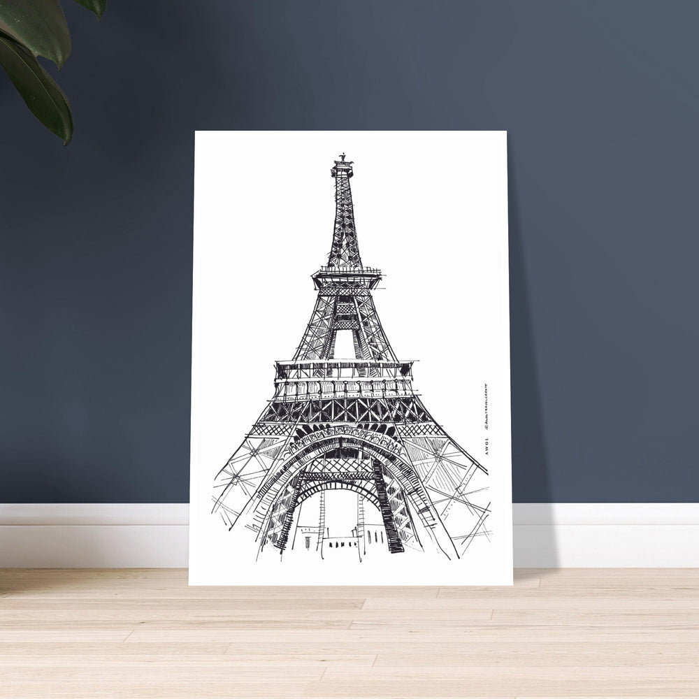 
                      
                        Paris Wall Art, Eiffel Tower In Black And White Art Print: France Travel Poster
                      
                    