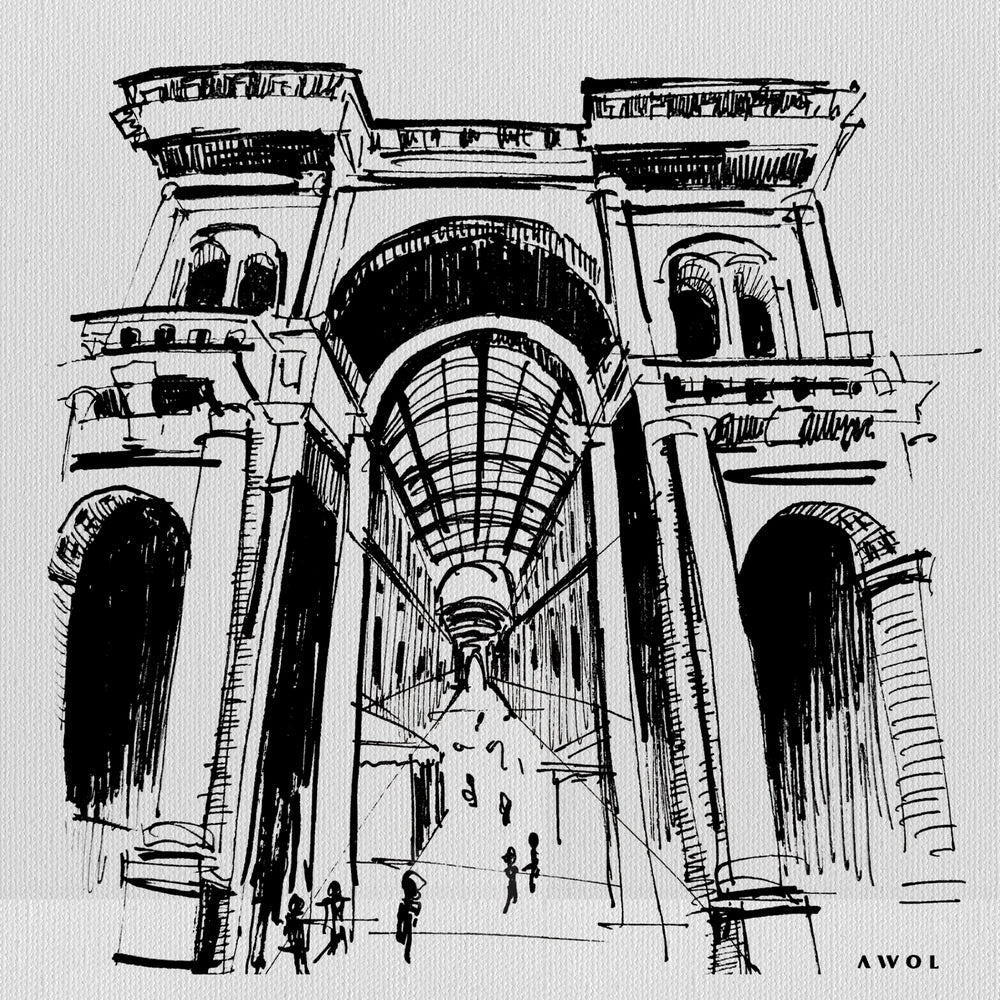 
                      
                        Milan City Elegance, Luxury Shopping Landmark Art: Canvas Print
                      
                    