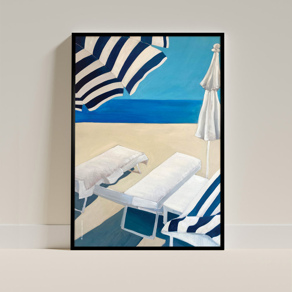 Mediterranean Beach Bliss, Part 1: Fine Art Wooden Framed Poster