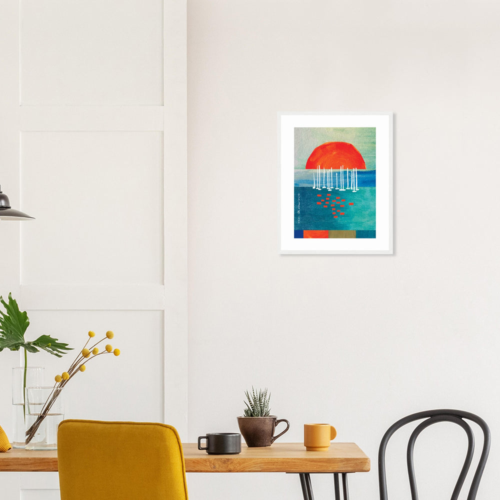 
                      
                        Sunrise Over The Sea, Colourful Seaside Landscape Artwork: Framed Print
                      
                    