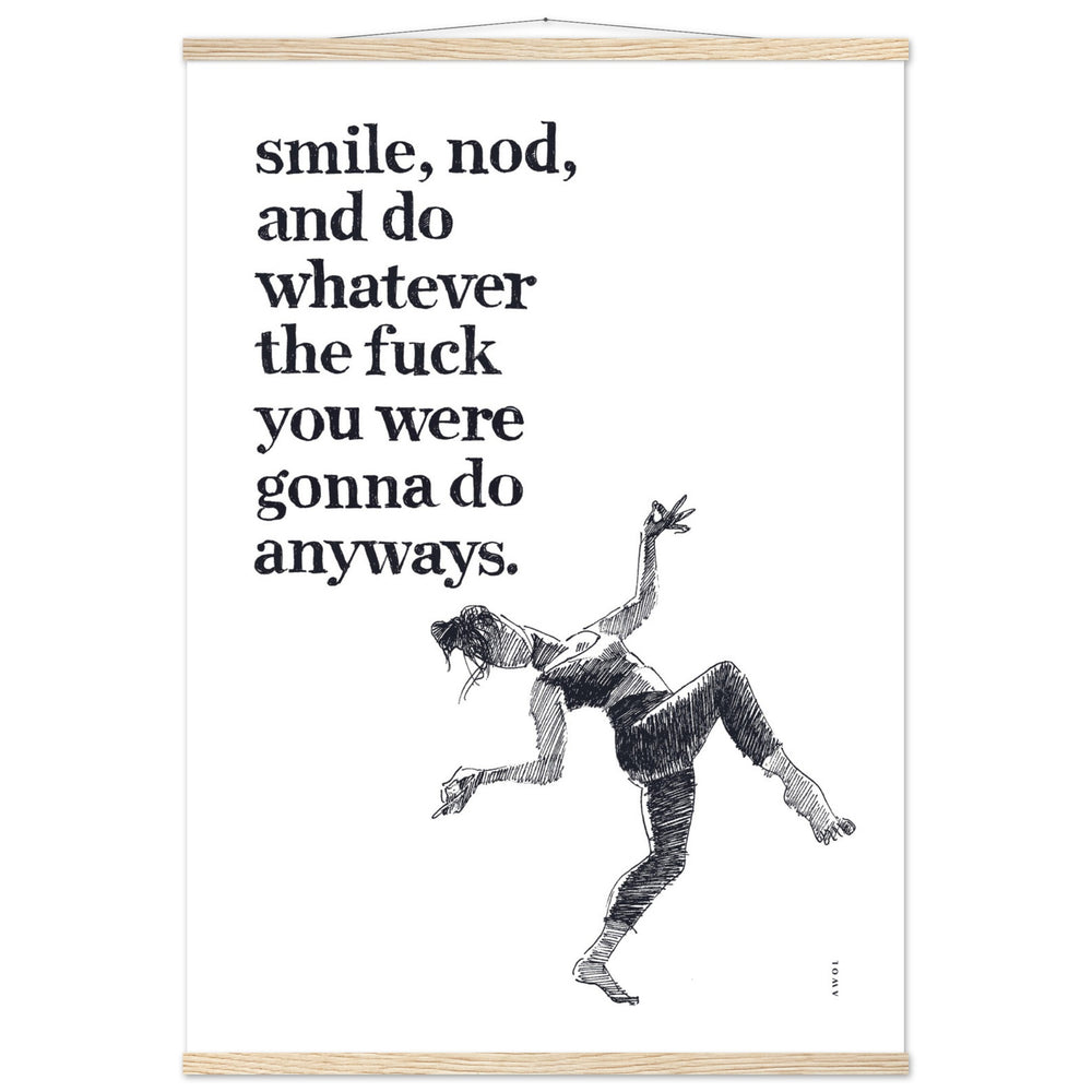 
                      
                        Smile And Nod, Modern Zen Art Print: Poster with Hanger
                      
                    