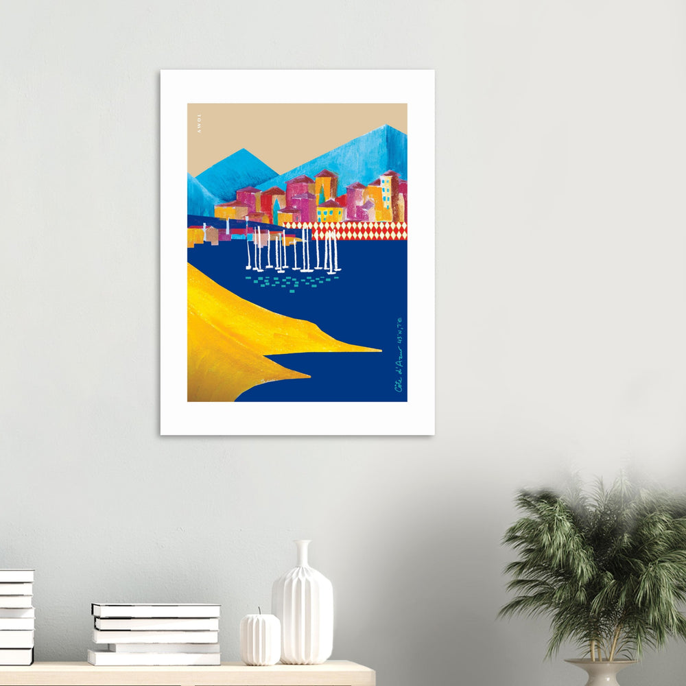 
                      
                        Colourful Seaside Towns And Mountains, Landscape Art, Travel Poster Print
                      
                    