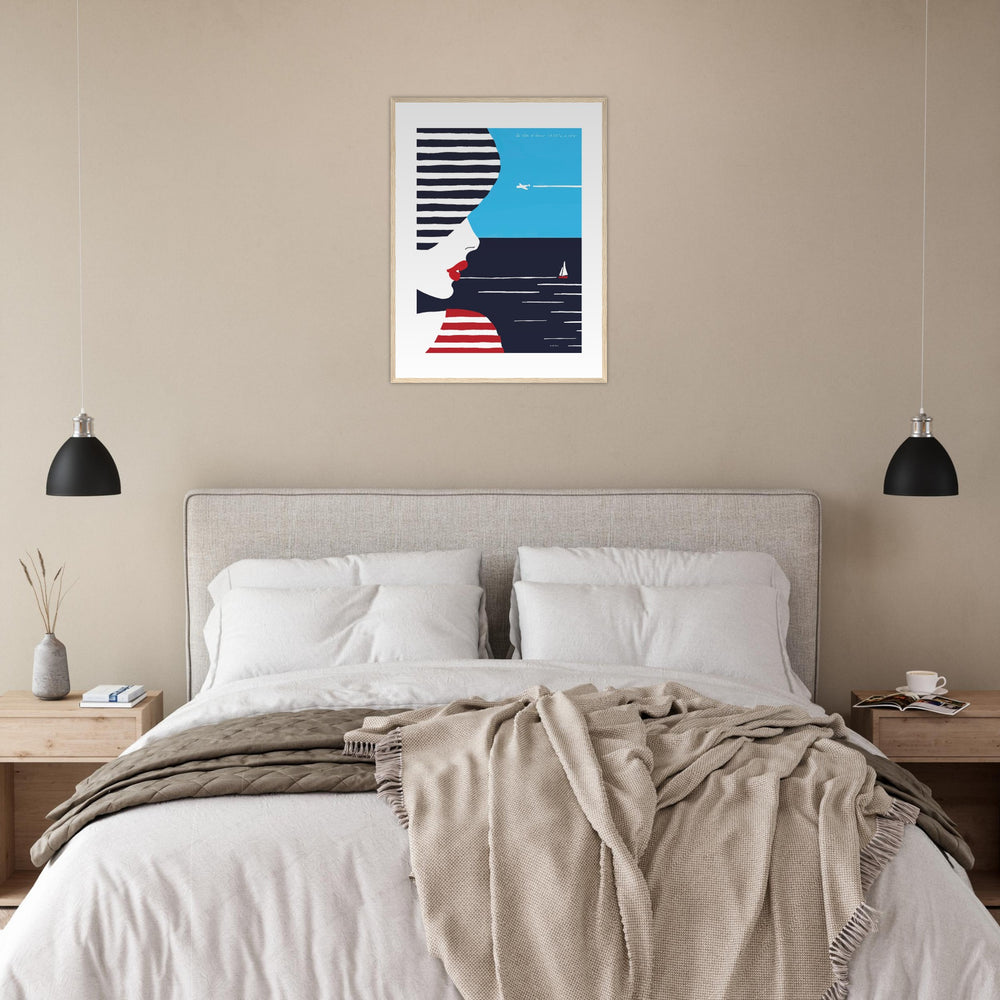 
                      
                        Portrait Of A Woman Looking At The Sea In The South Of France: Slow Living: Classic Matte Paper Wooden Framed Art Print
                      
                    