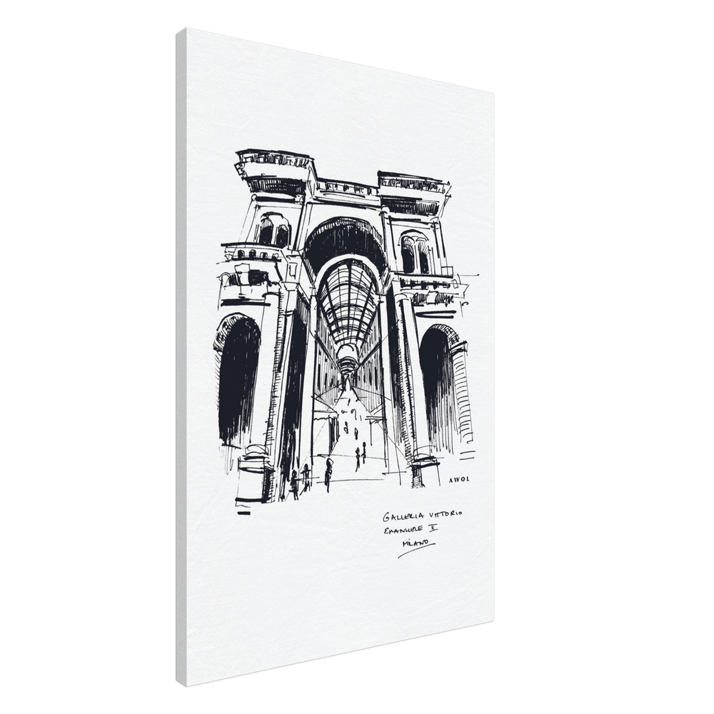 
                      
                        Milan City Elegance, Luxury Shopping Landmark Art: Canvas Print
                      
                    