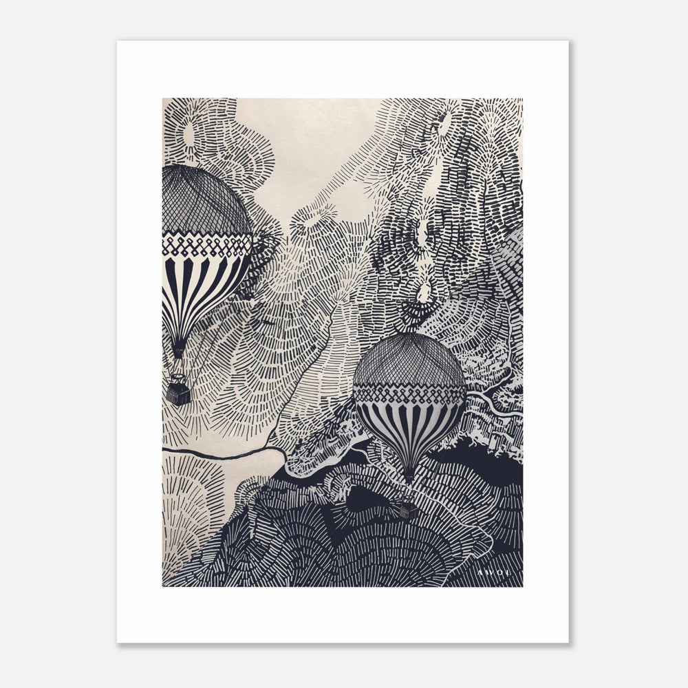 Dreaming Big: Vintage Balloon Adventures In The Sky, Aluminum Art Print