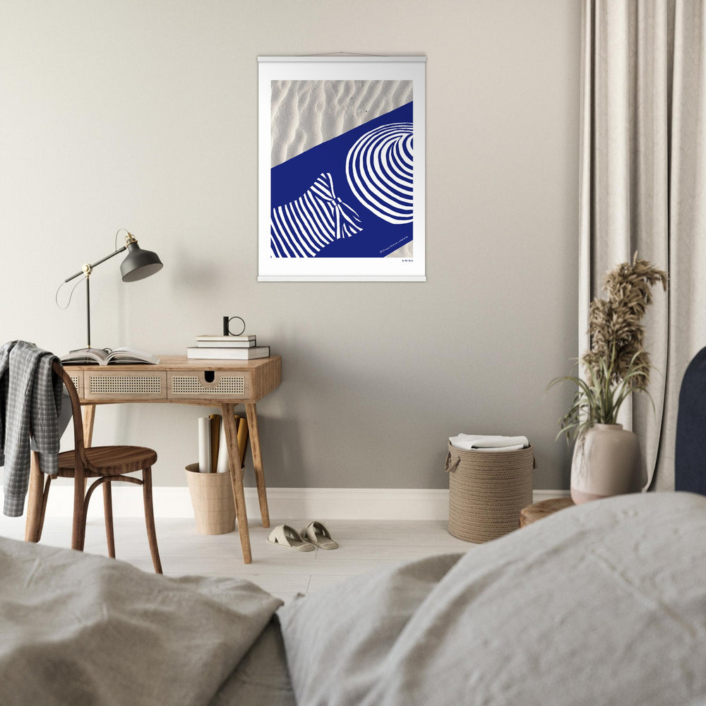 
                      
                        Woman In Oversized Hat And Stripes Sleeping On The Beach: Island Mood: Classic Matte Paper Poster with Hanger
                      
                    