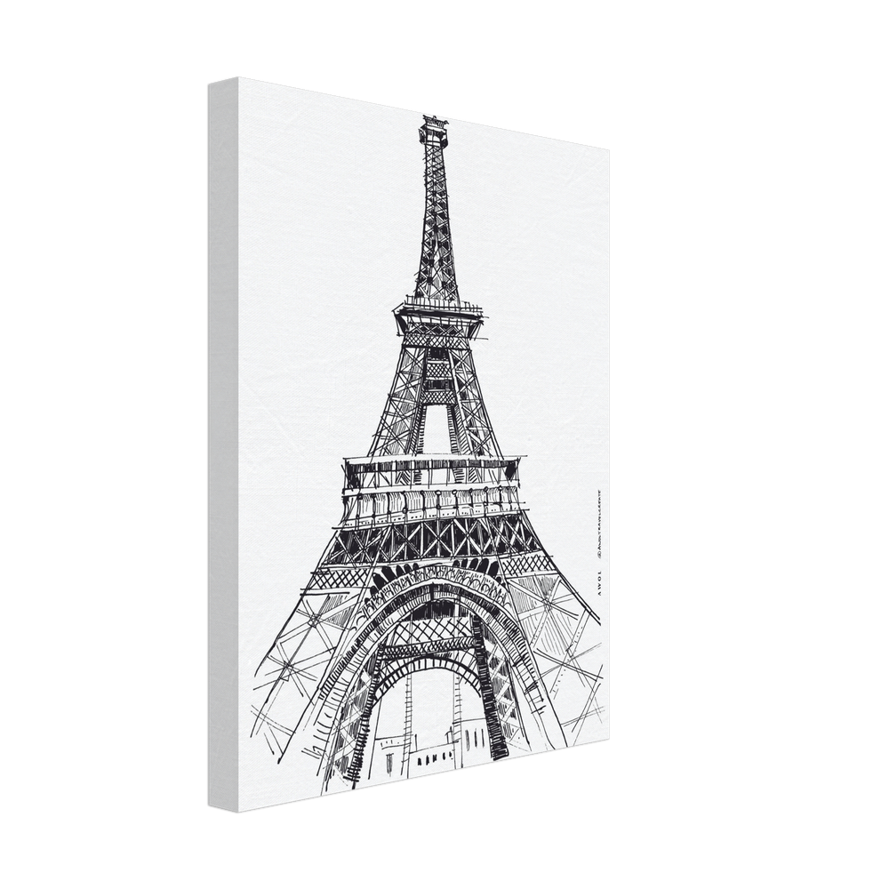 
                      
                        Black And White City Art Print, Paris Wall Art With Eiffel Tower: Canvas Art Print
                      
                    