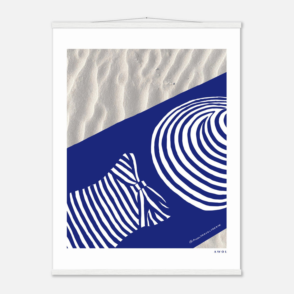 Woman In Oversized Hat And Stripes Sleeping On The Beach: Island Mood: Classic Matte Paper Poster with Hanger