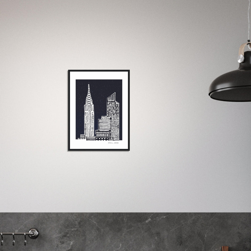 
                      
                        New York City At Night, Manhattan Abstraction: Framed Art Print
                      
                    