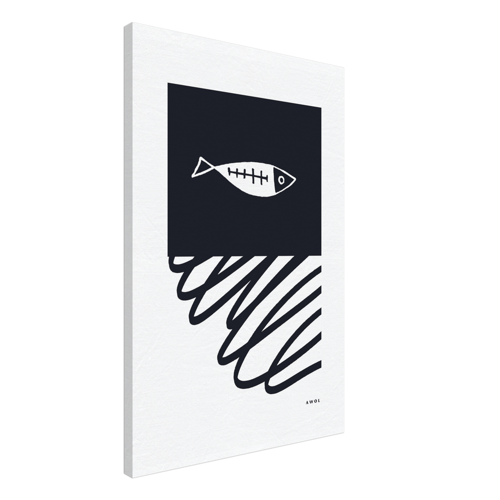 
                      
                        Minimalist Fish In Nordic Waters: Scandi Love Canvas Art Print
                      
                    