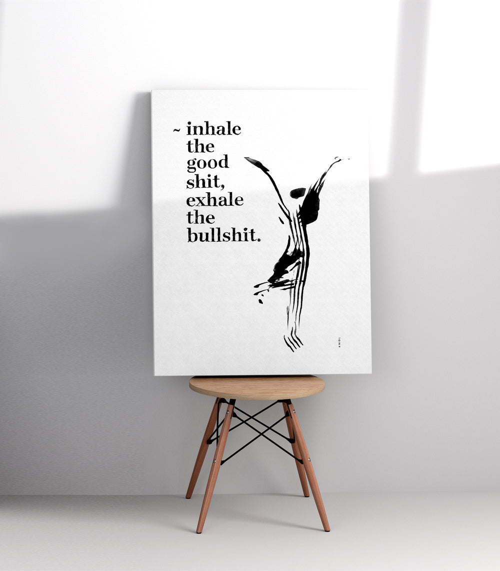 Modern Spiritual Wall Art With Quote And Yoga Pose: Art On Canvas Print